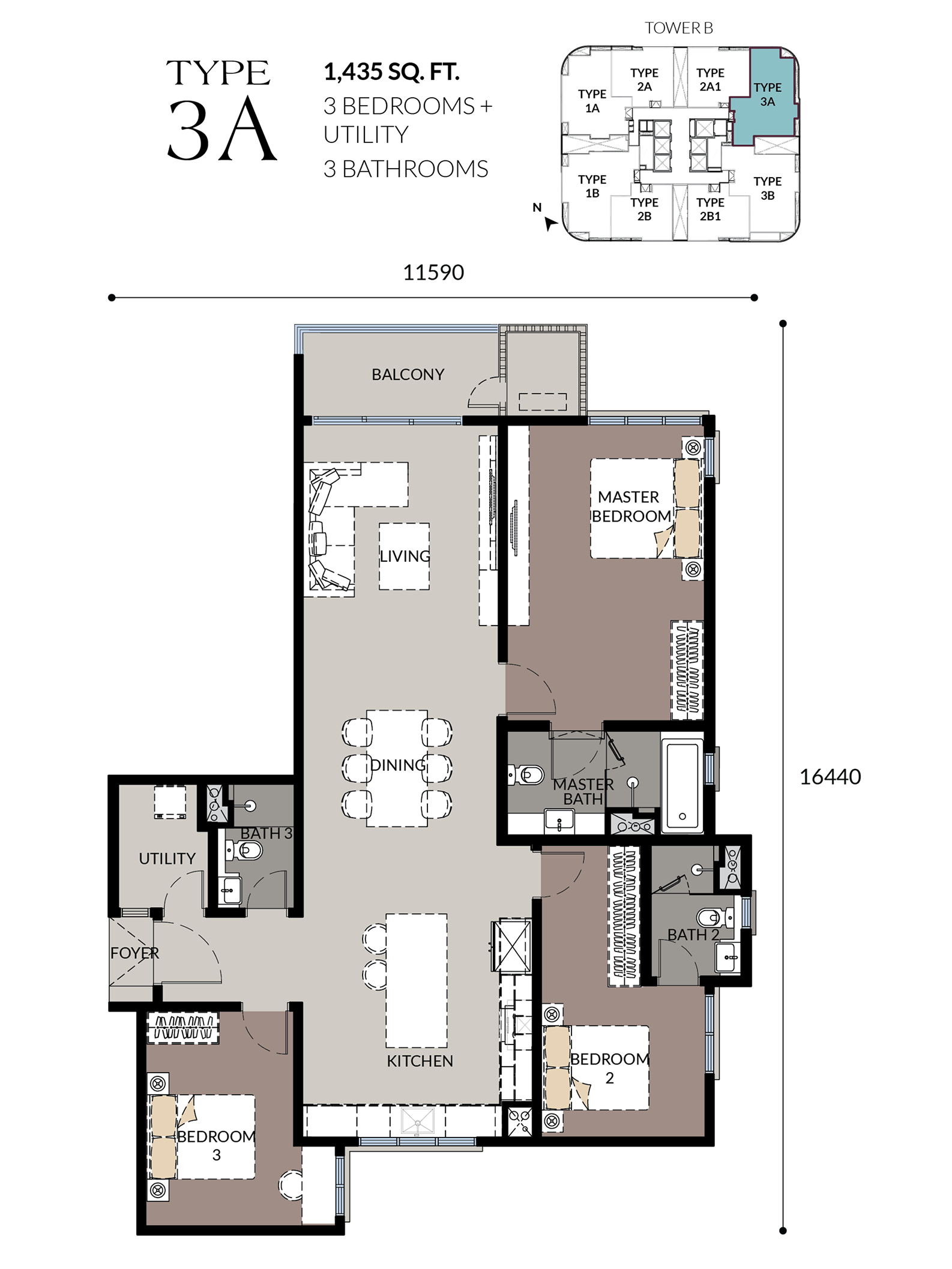 Enlace Type B Layout 560sf