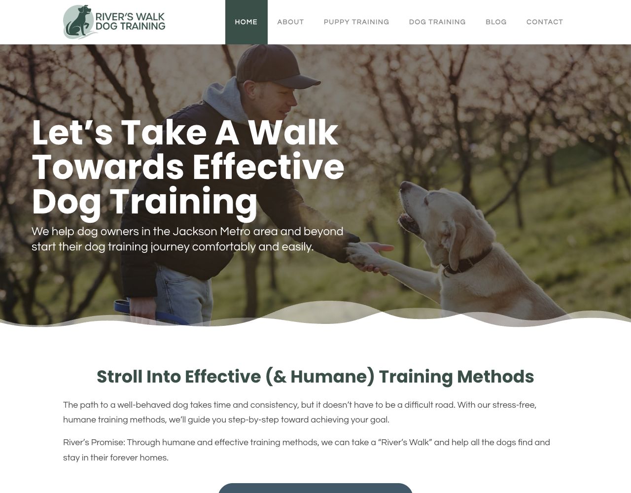 River's Walk website design by DigiWoof