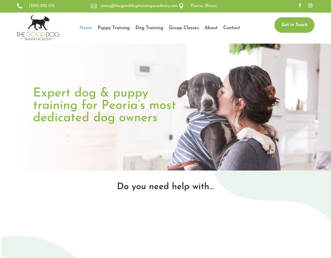 The Good Dog Training Academy website design by DigiWoof