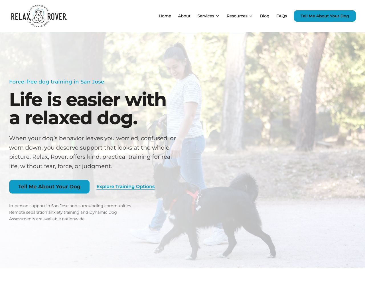 Relax Rover website design by DigiWoof