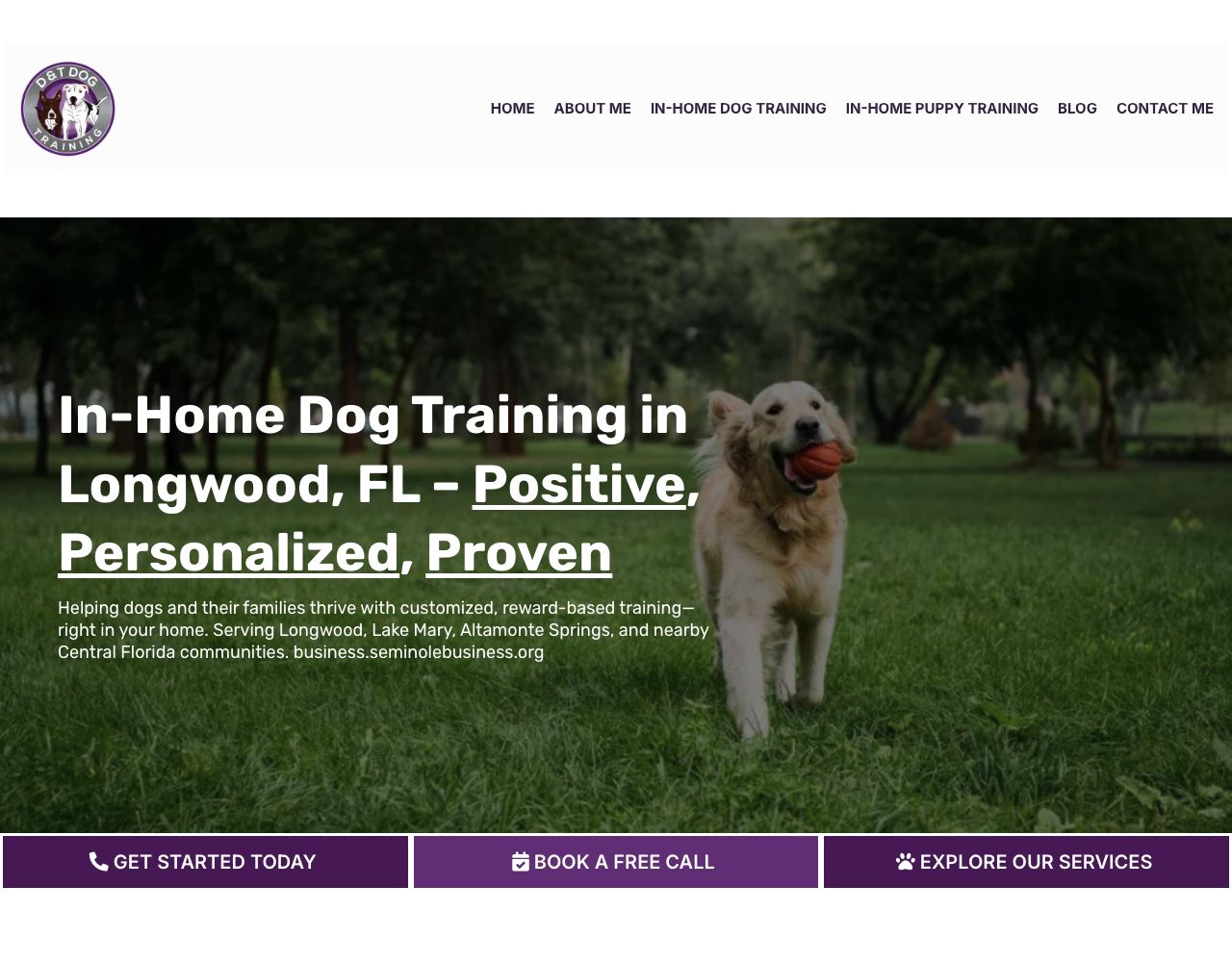 D & T Dog Training website design by DigiWoof