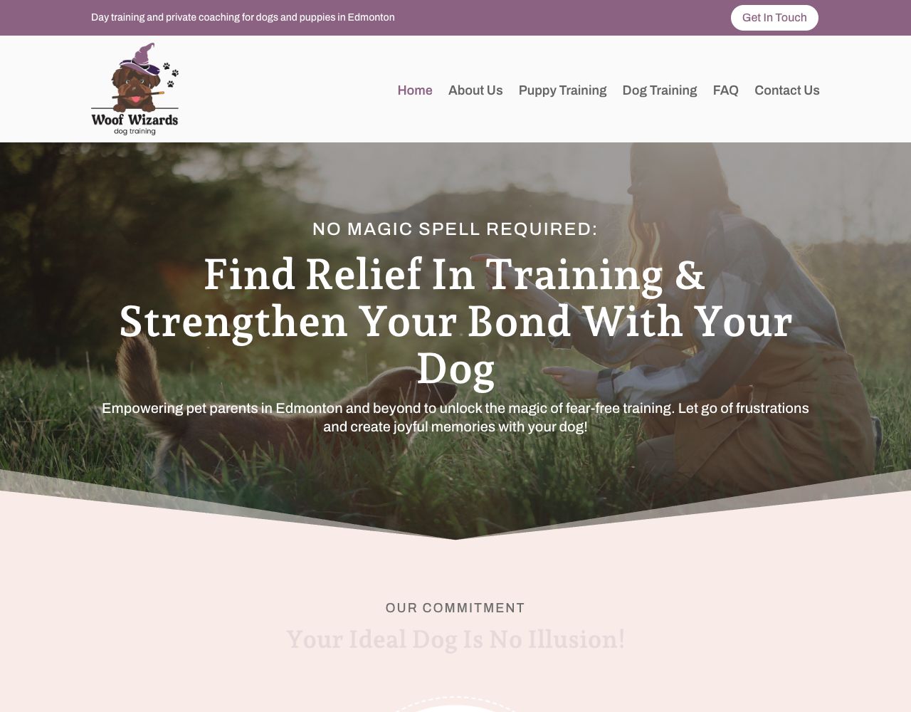Woof Wizards website design by DigiWoof