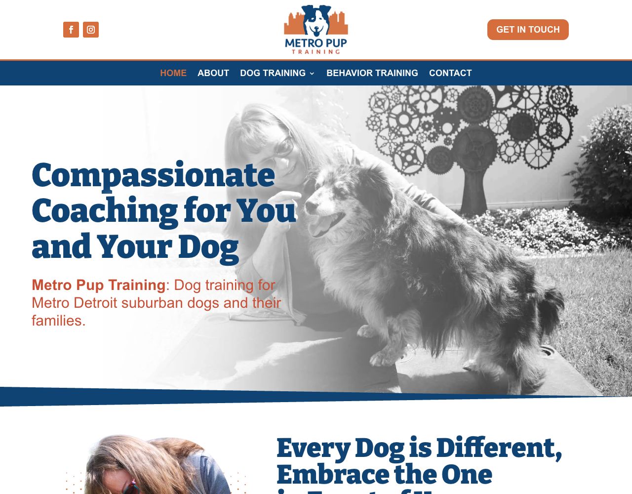 Metro Pup Training website design by DigiWoof