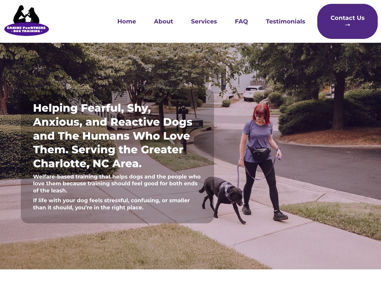 Canine Pawrtners website design by DigiWoof