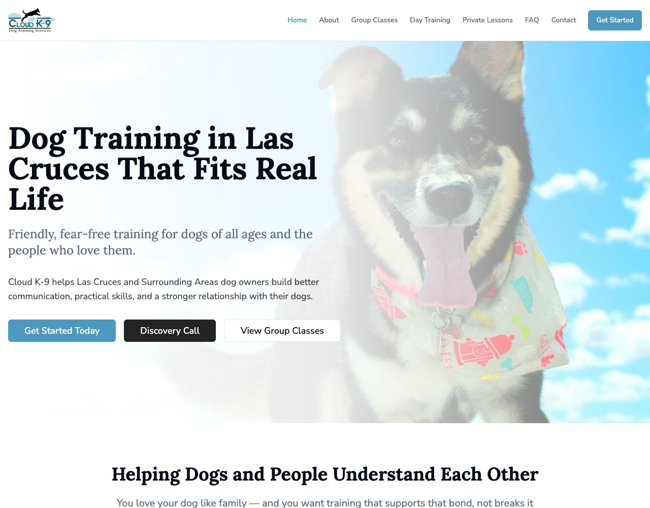 Cloud K-9 website design by DigiWoof