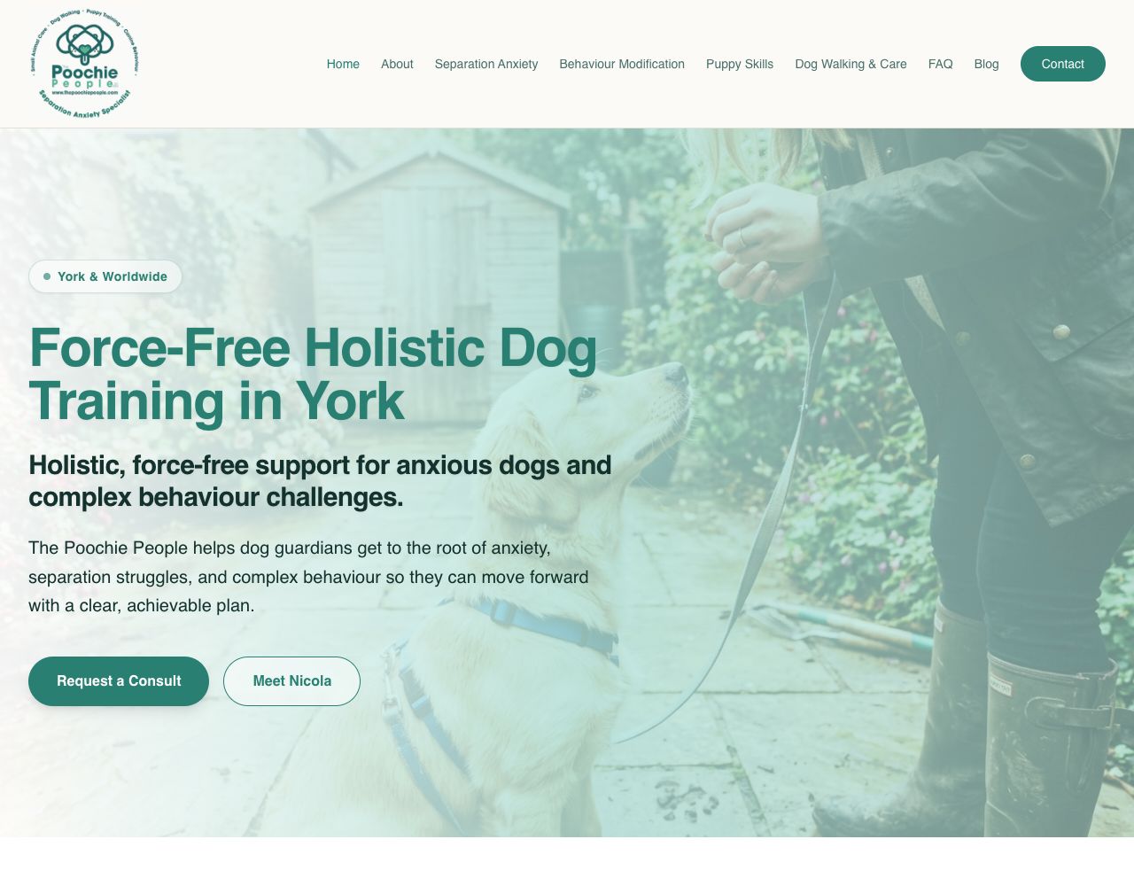 The Poochie People website design by DigiWoof