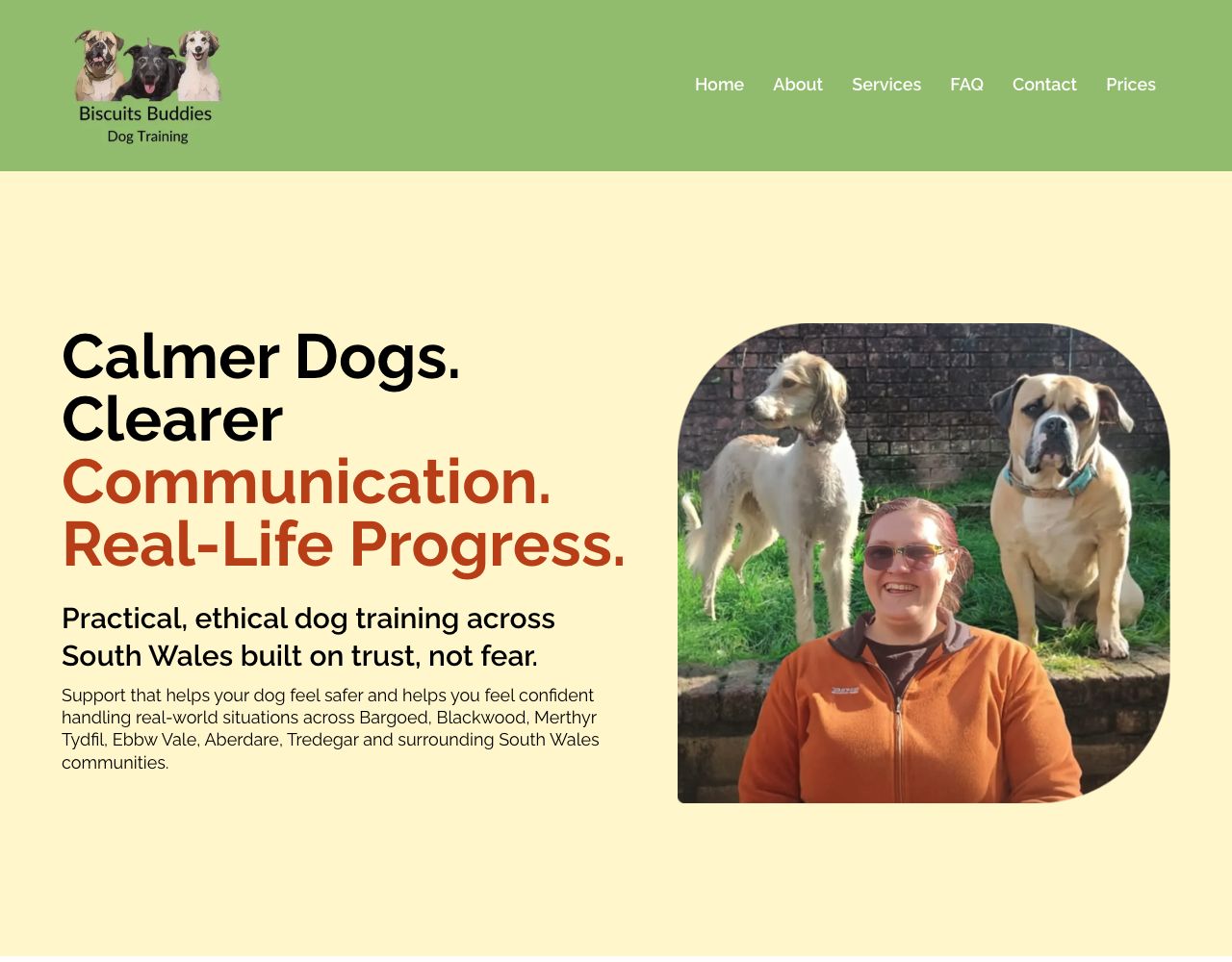 Biscuits Buddies website design by DigiWoof