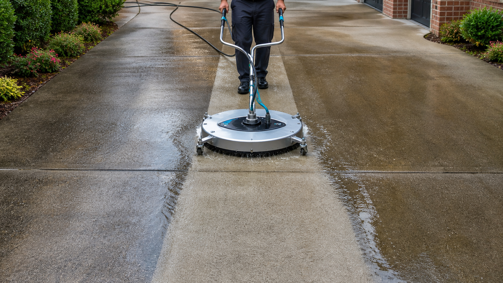 Concrete cleaning service visualization