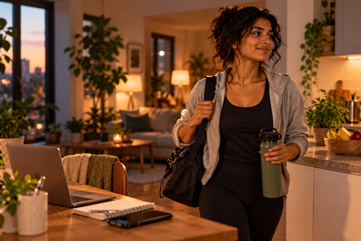 Person enjoying a calm and balanced lifestyle