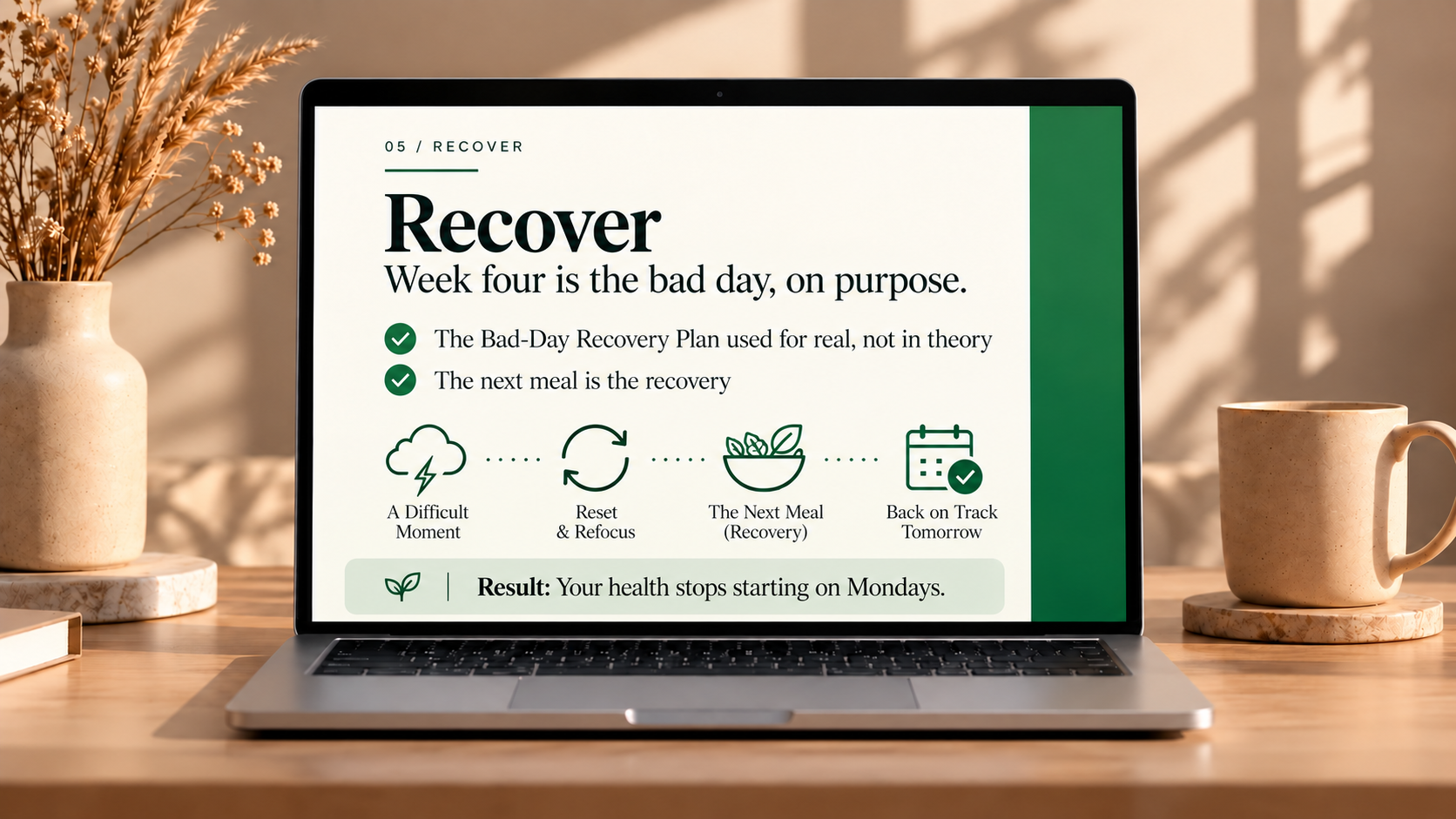 Quiet mindful moment for recovery