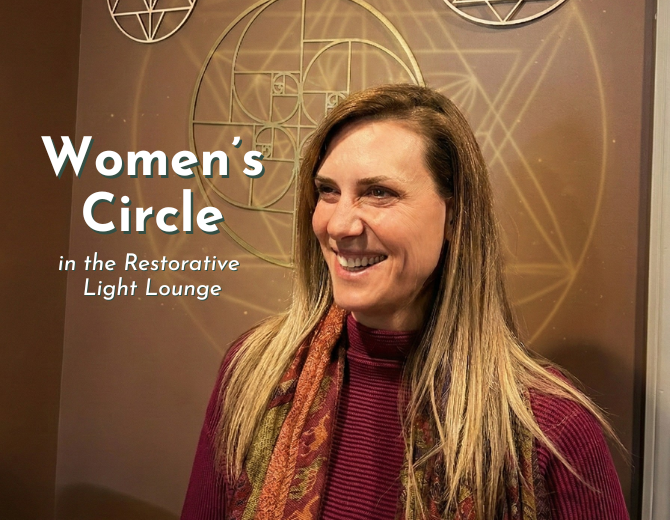 Morning Breathwork in the Restorative Light Lounge.