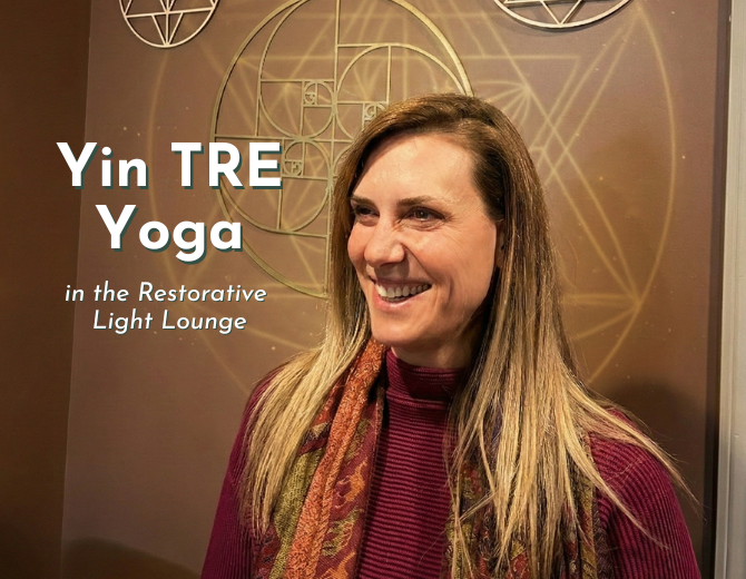 Morning Breathwork in the Restorative Light Lounge.