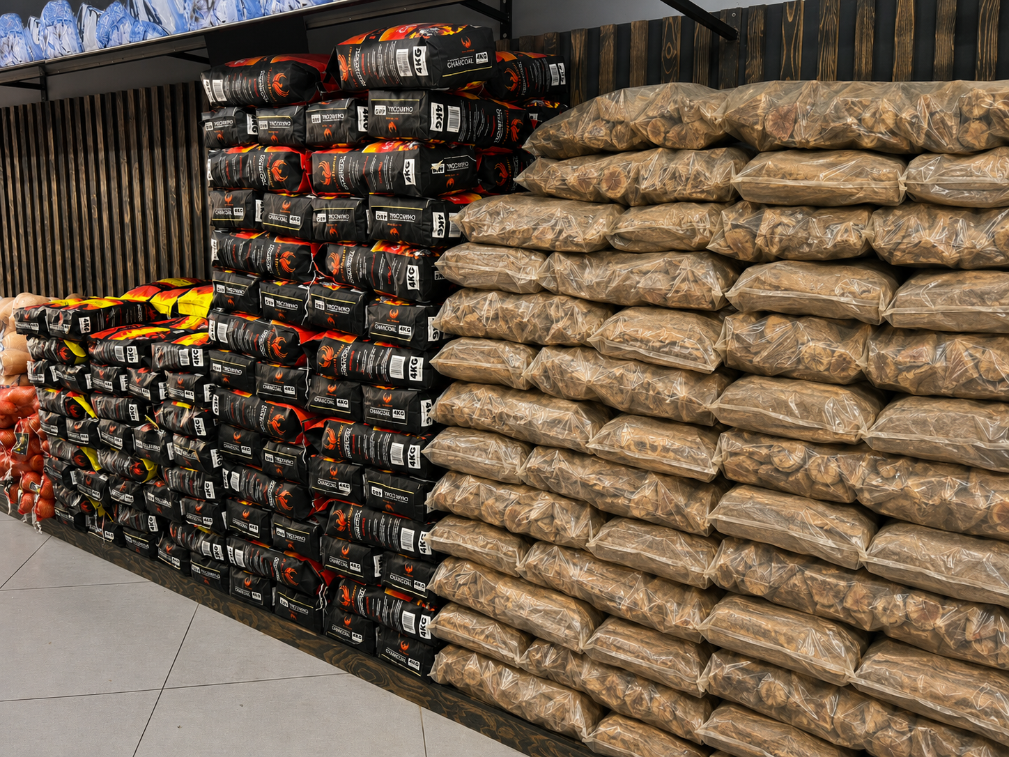 Braai charcoal and firewood at Barcelos Fruit & Veg, Alberton