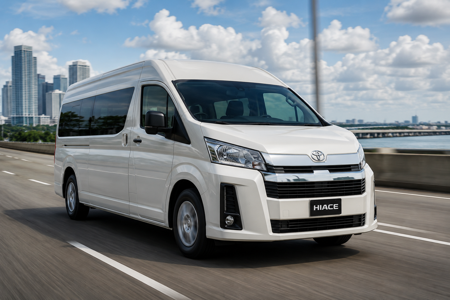 Toyota Hiace on the road