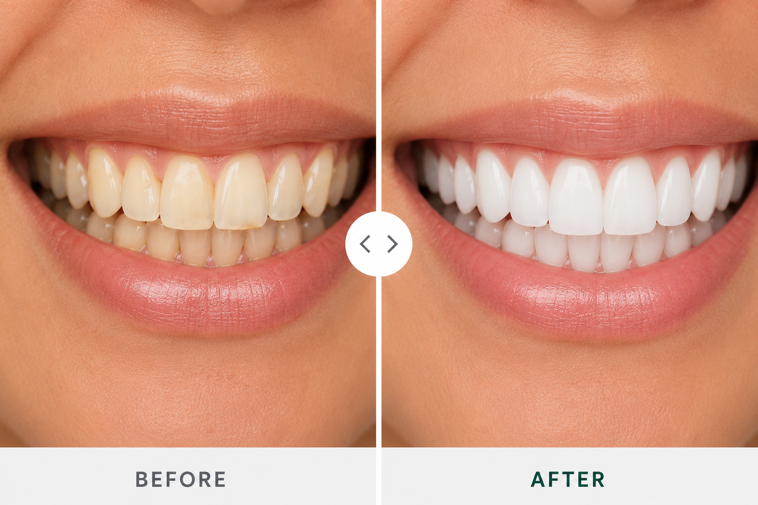 Patient smile transformation, before and after