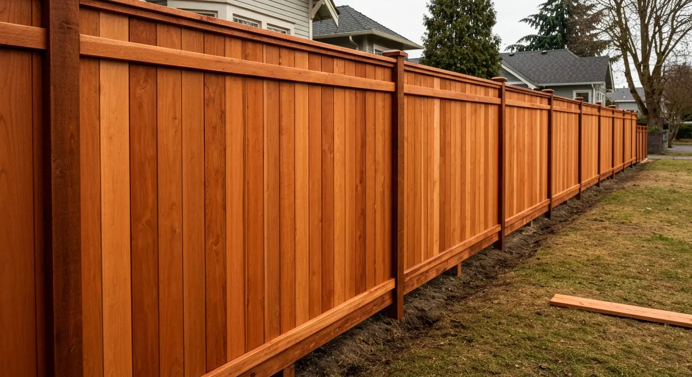 Wood fence installation