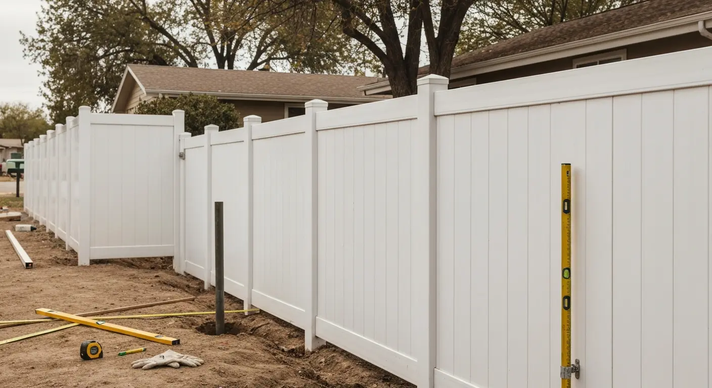 Vinyl fence installation