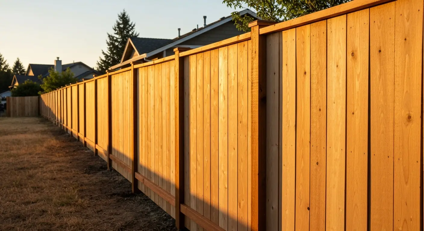 Wood fence installation