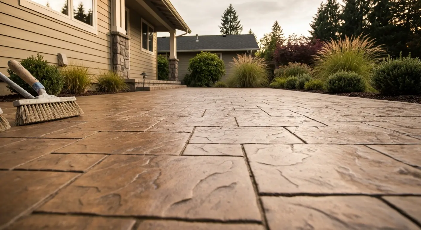 Stamped concrete patio