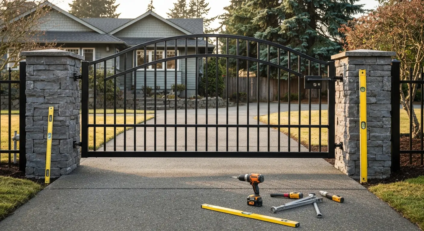 Gate installation in progress
