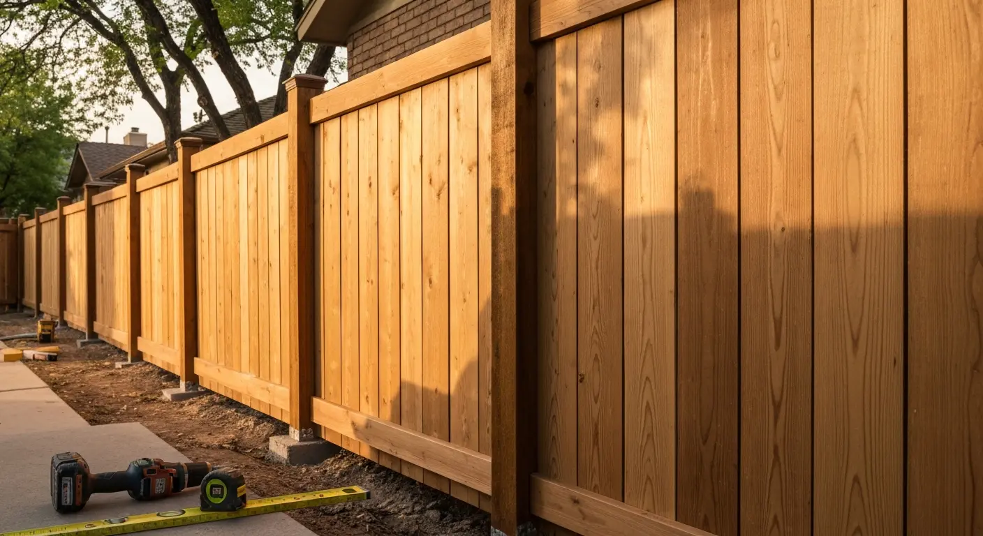 Wood fence installation