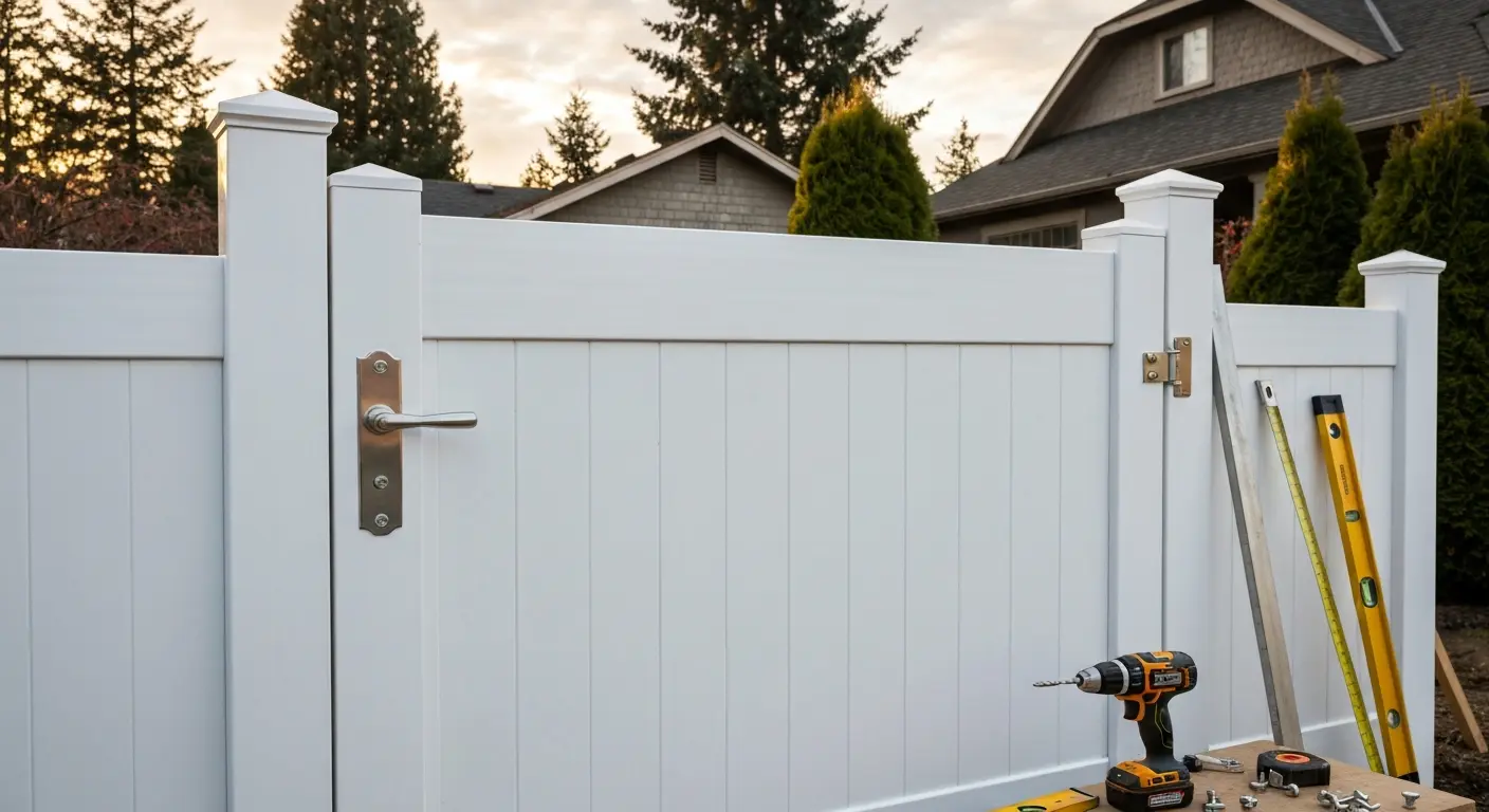 Vinyl fence gate