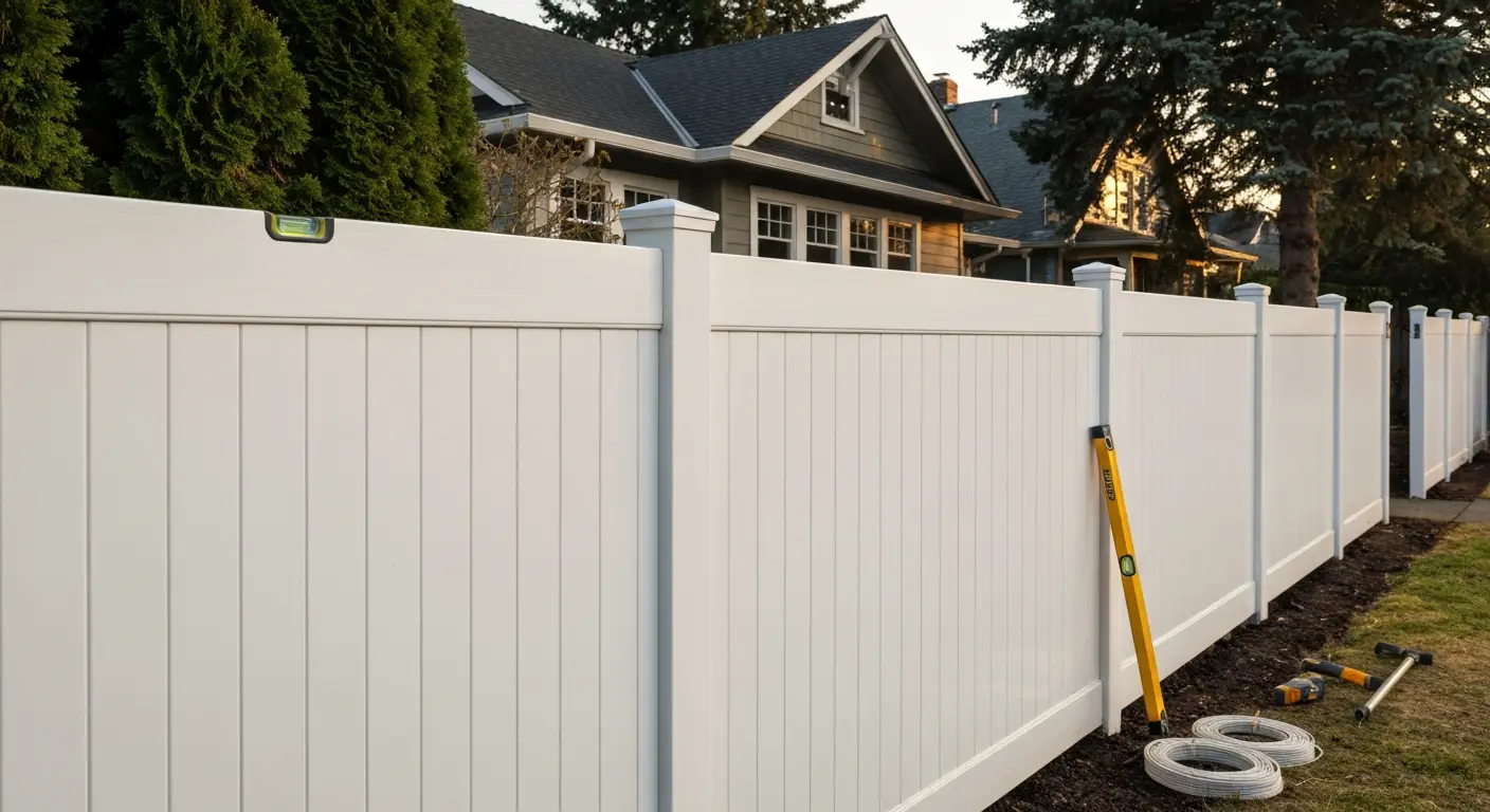 Vinyl fence installation