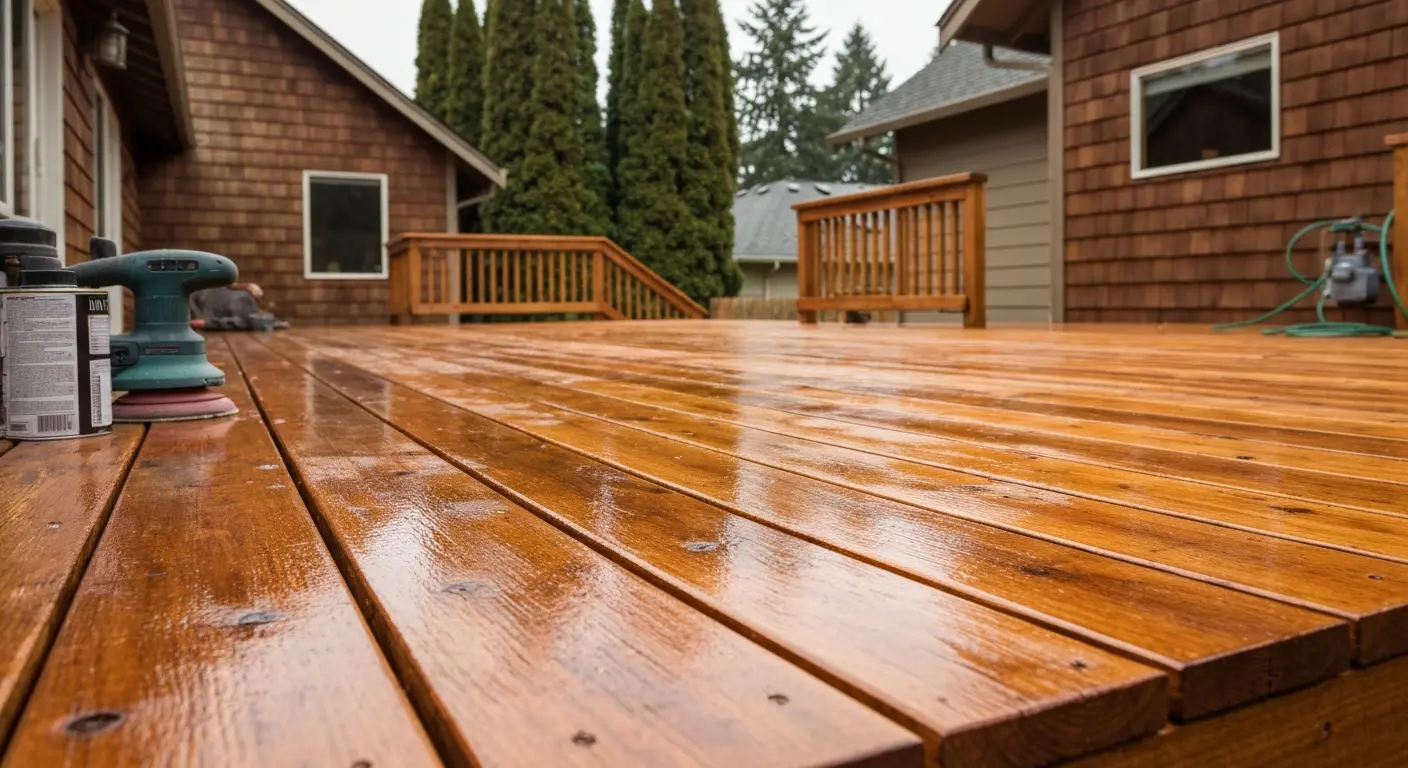 Refinished deck ready for use