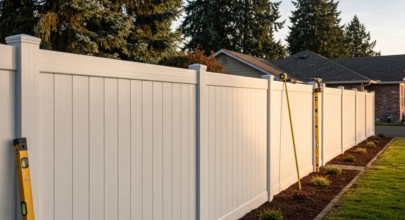 Vinyl privacy fence installation in Salem