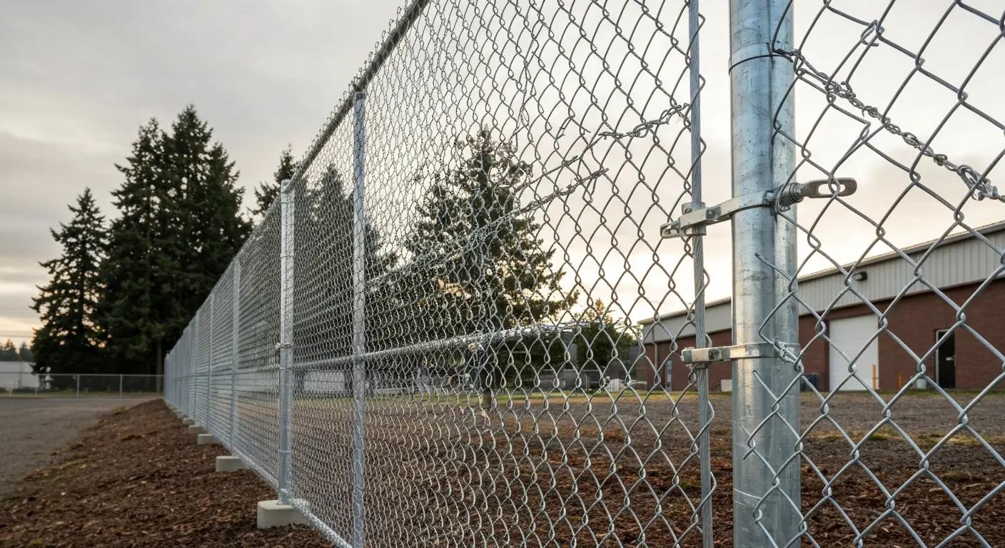 Chain link fence for commercial use
