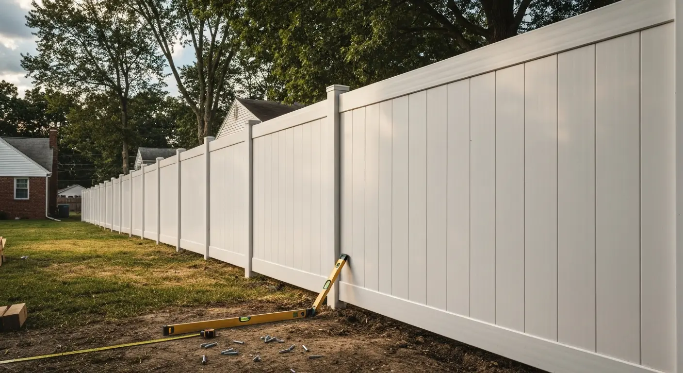 Vinyl fence installation