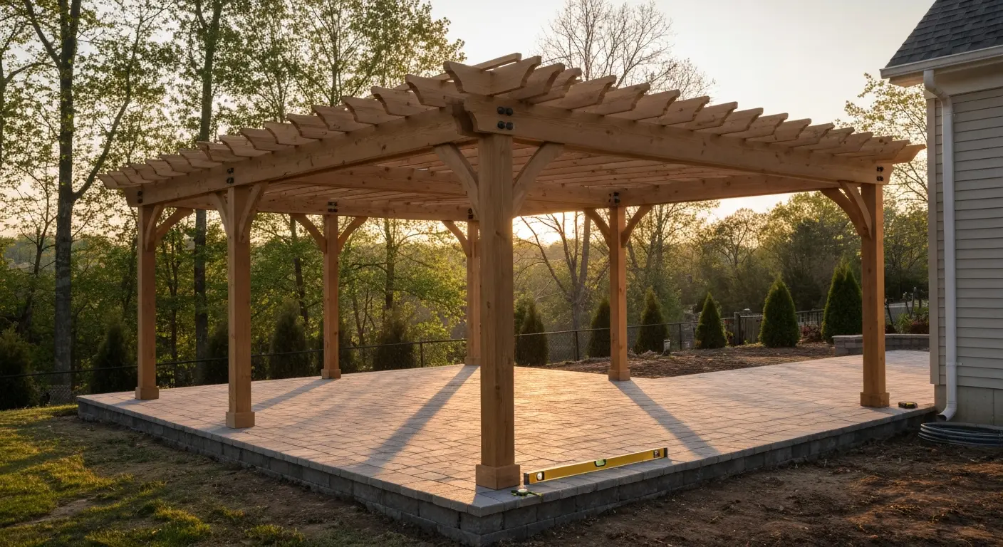 Outdoor patio and pergola