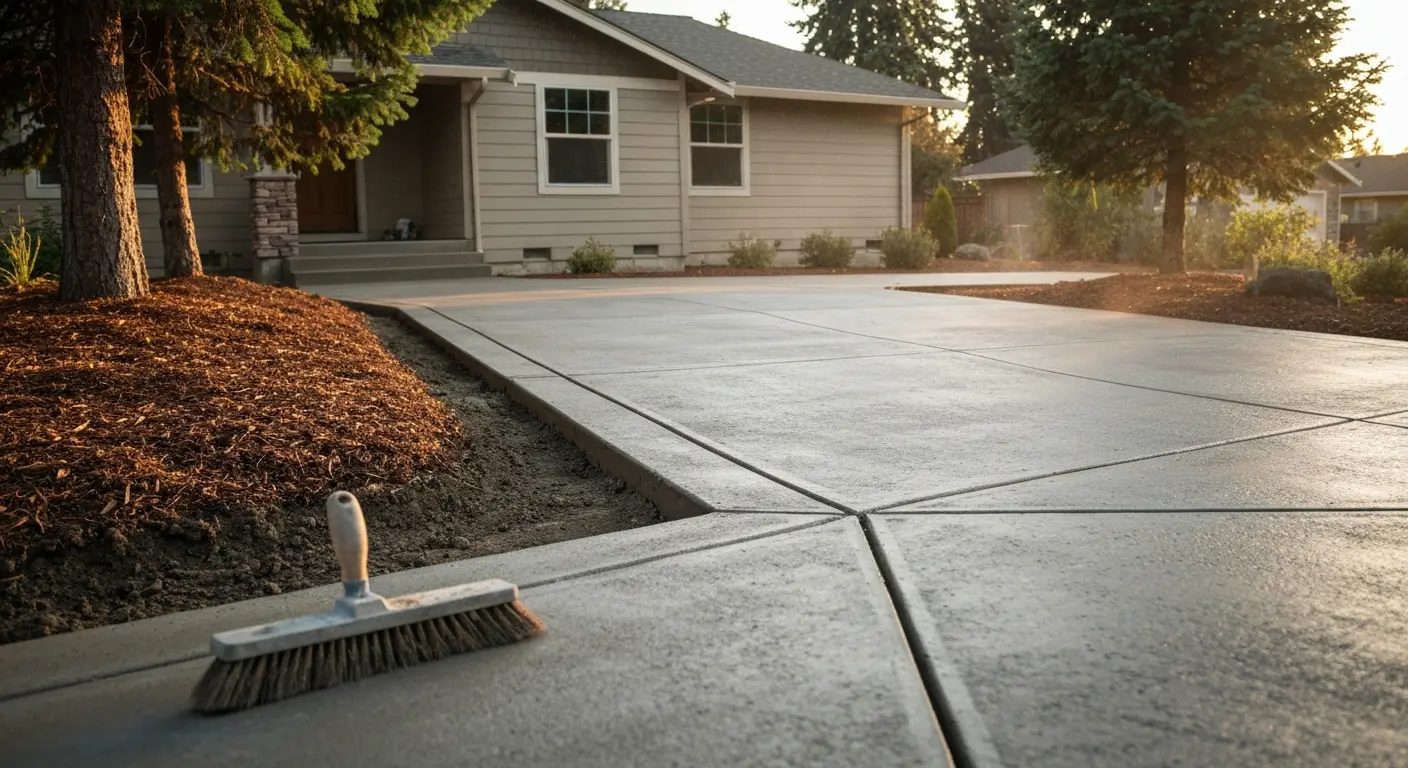 Concrete driveway installation