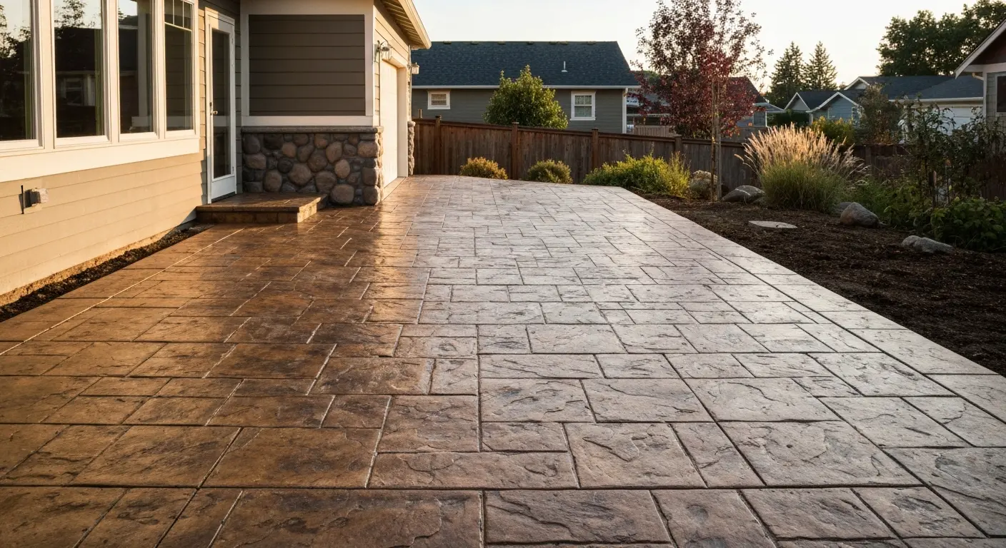 Stamped concrete patio