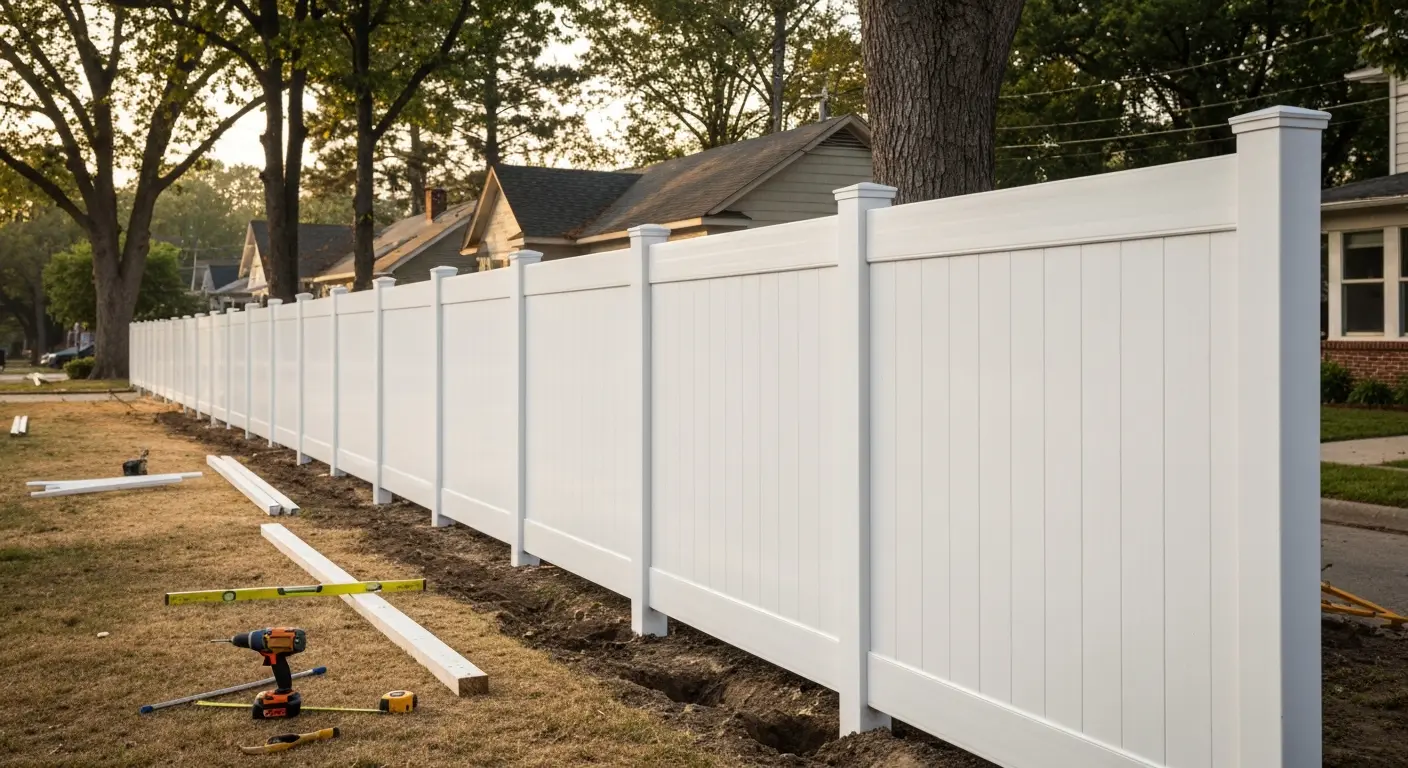 Vinyl fence installation