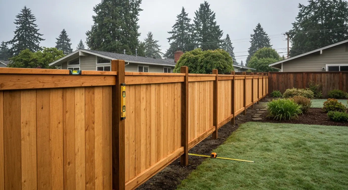 Pressure treated wood fence