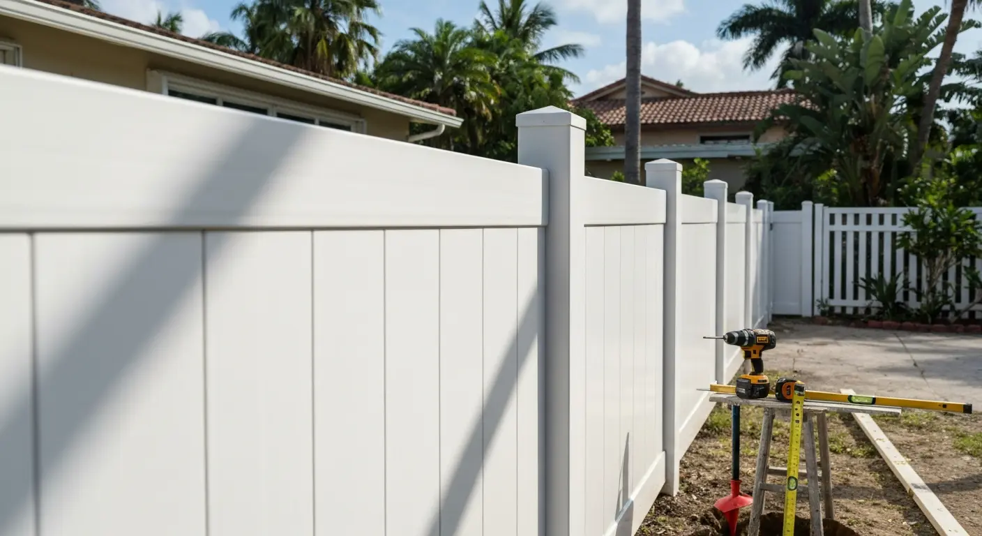Vinyl fence installation