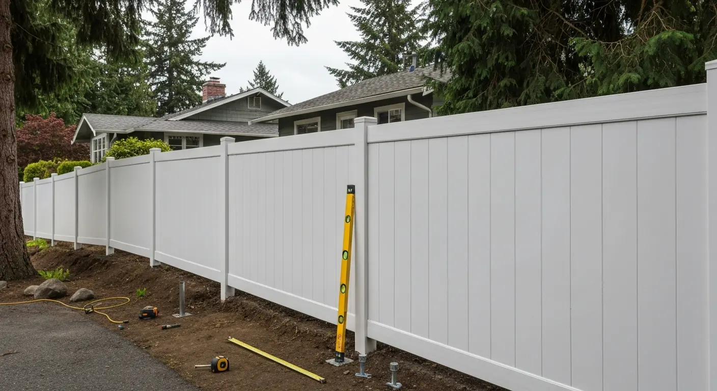 Vinyl fence installation