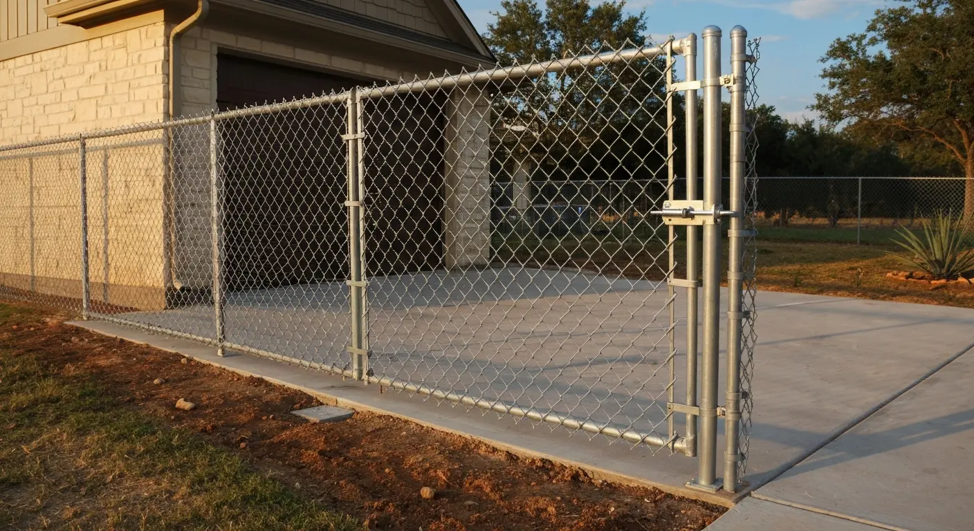 Chain-link fence with gate