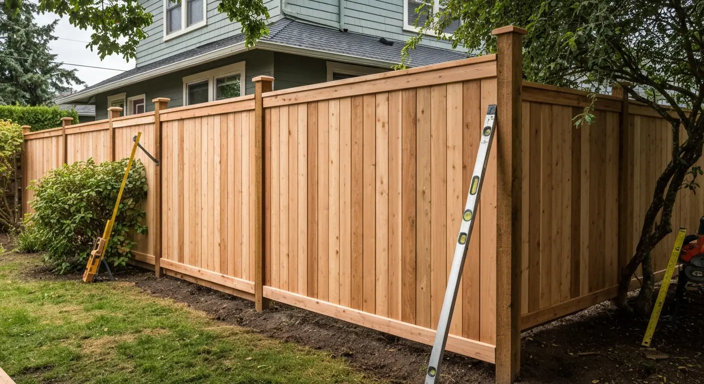 Wood fence installation in Tualatin