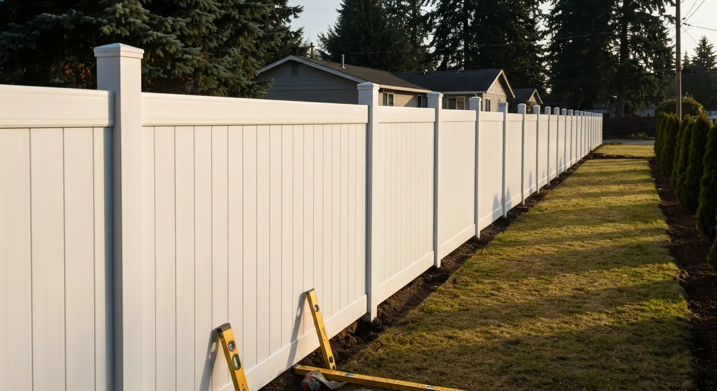 Vinyl fence installation
