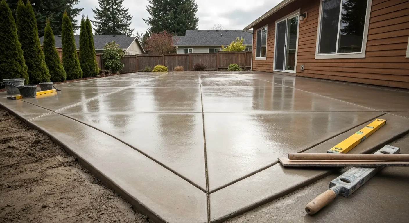 Concrete patio installation