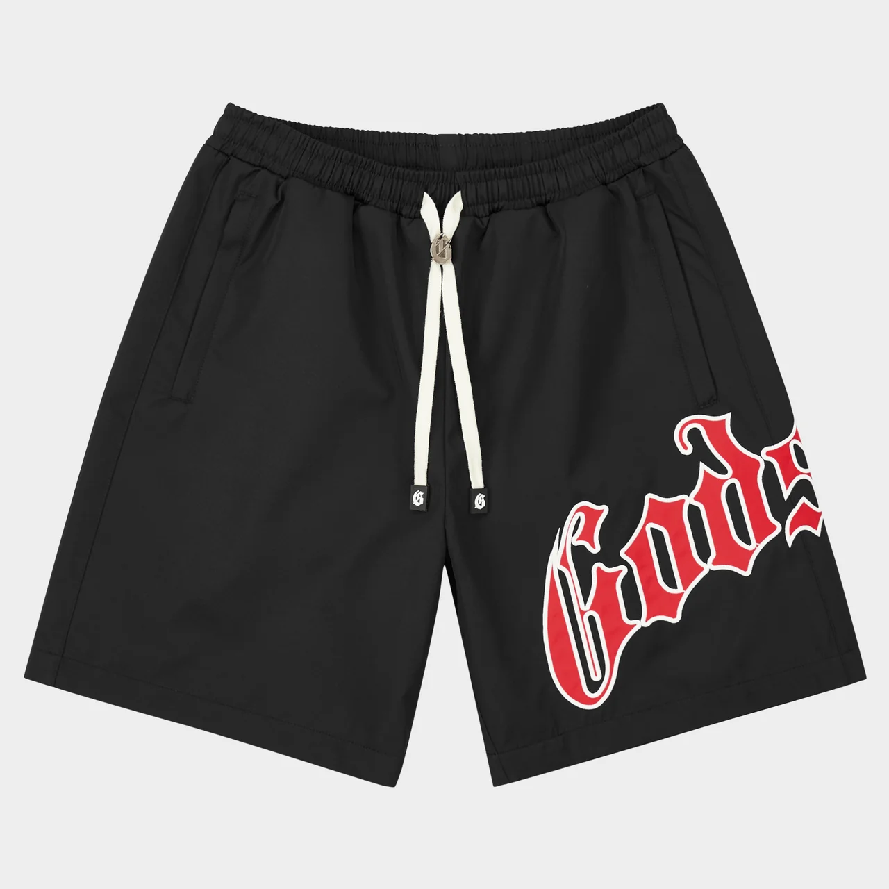 Godspeed OG Logo Nylon Shorts Black/Red — Godspeed