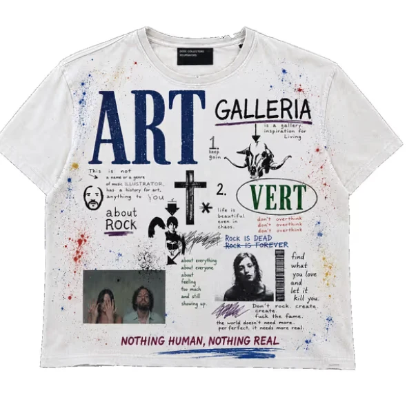 Retrovert Art Paint Splatter Tee White — Retrovert