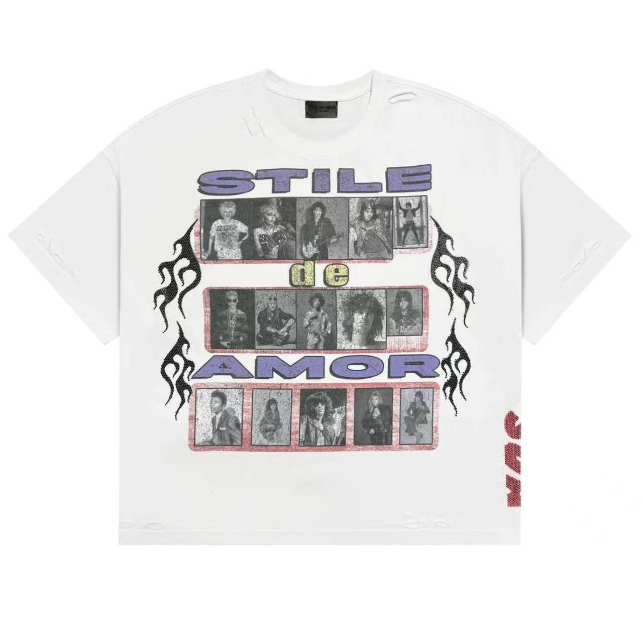 Stile De Amor Flamme Rock Tee White — Stile De Amor
