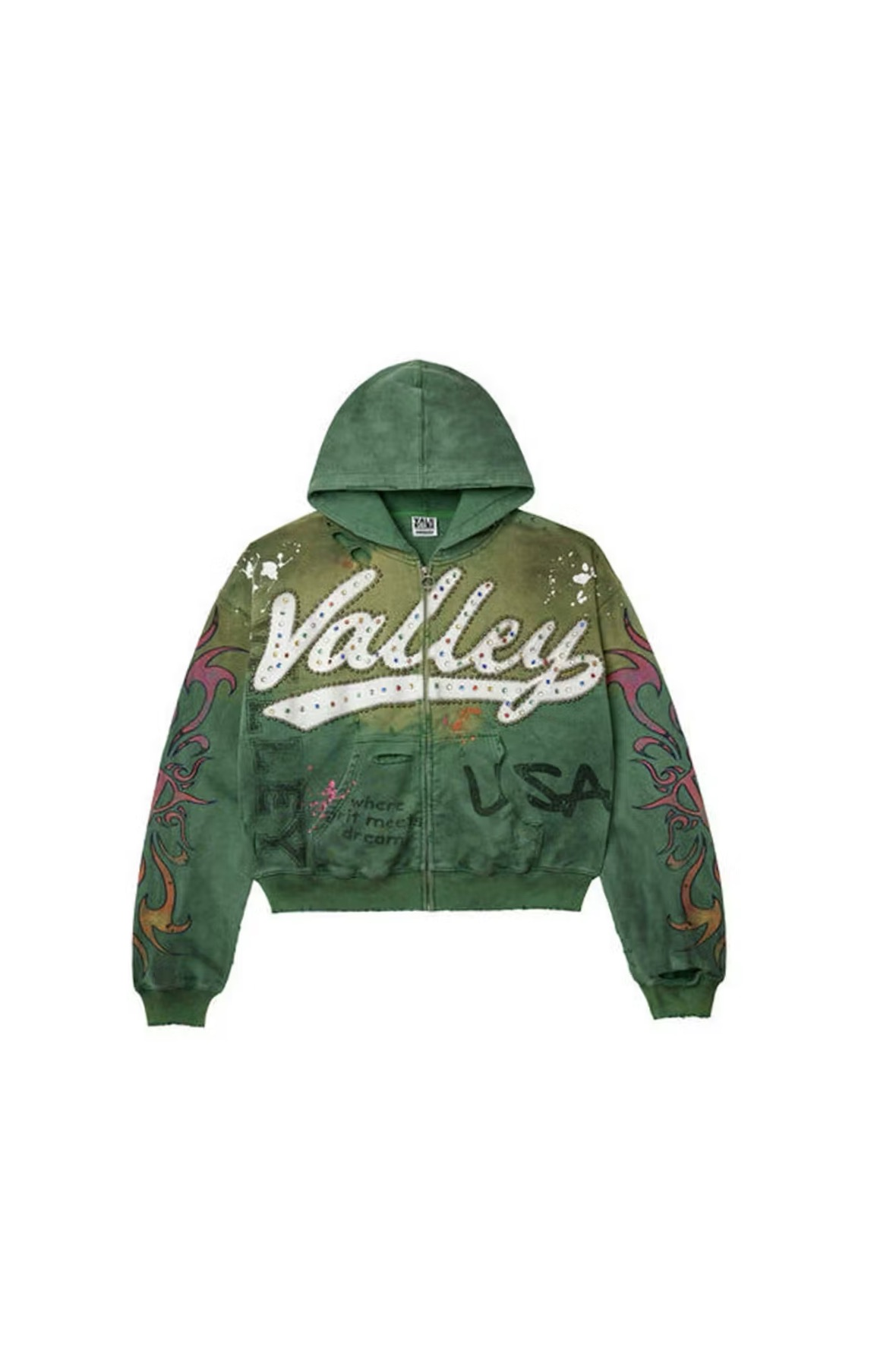 Vale Forever Inferno Zip Up Hoodie Green — Vale