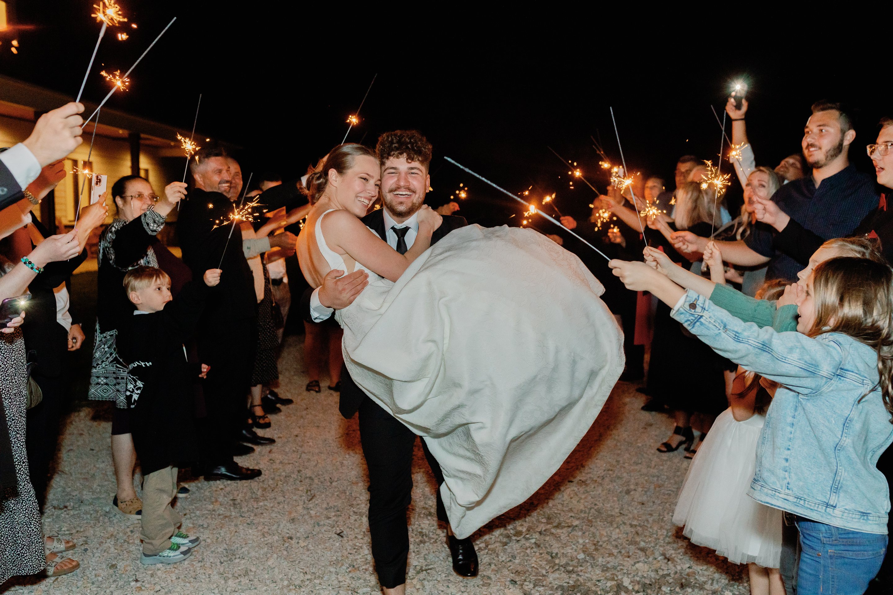 A sparkler exit at the end of the night