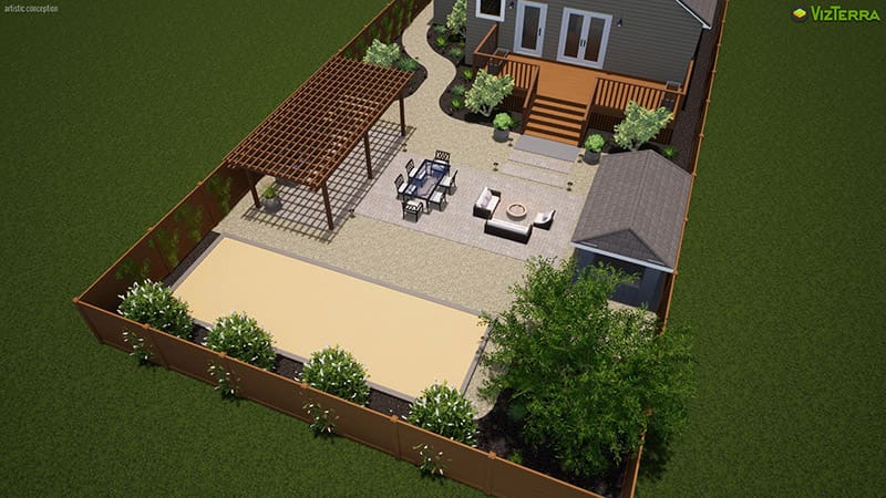 3D landscape design rendering