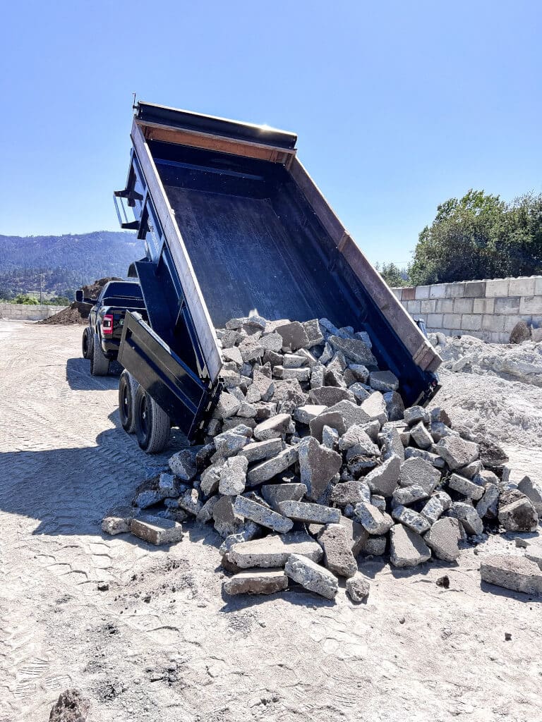 Demolition and site prep for landscape construction