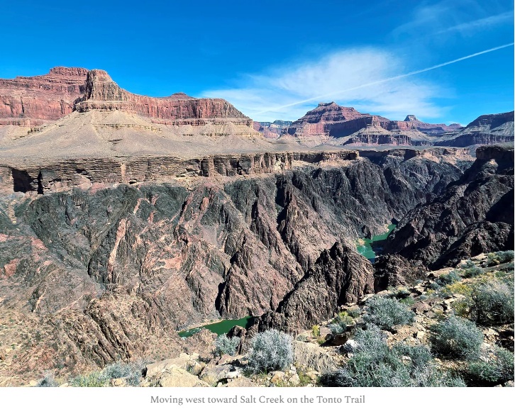 Moving west on Tonto Trail Moving west on Tonto Trail